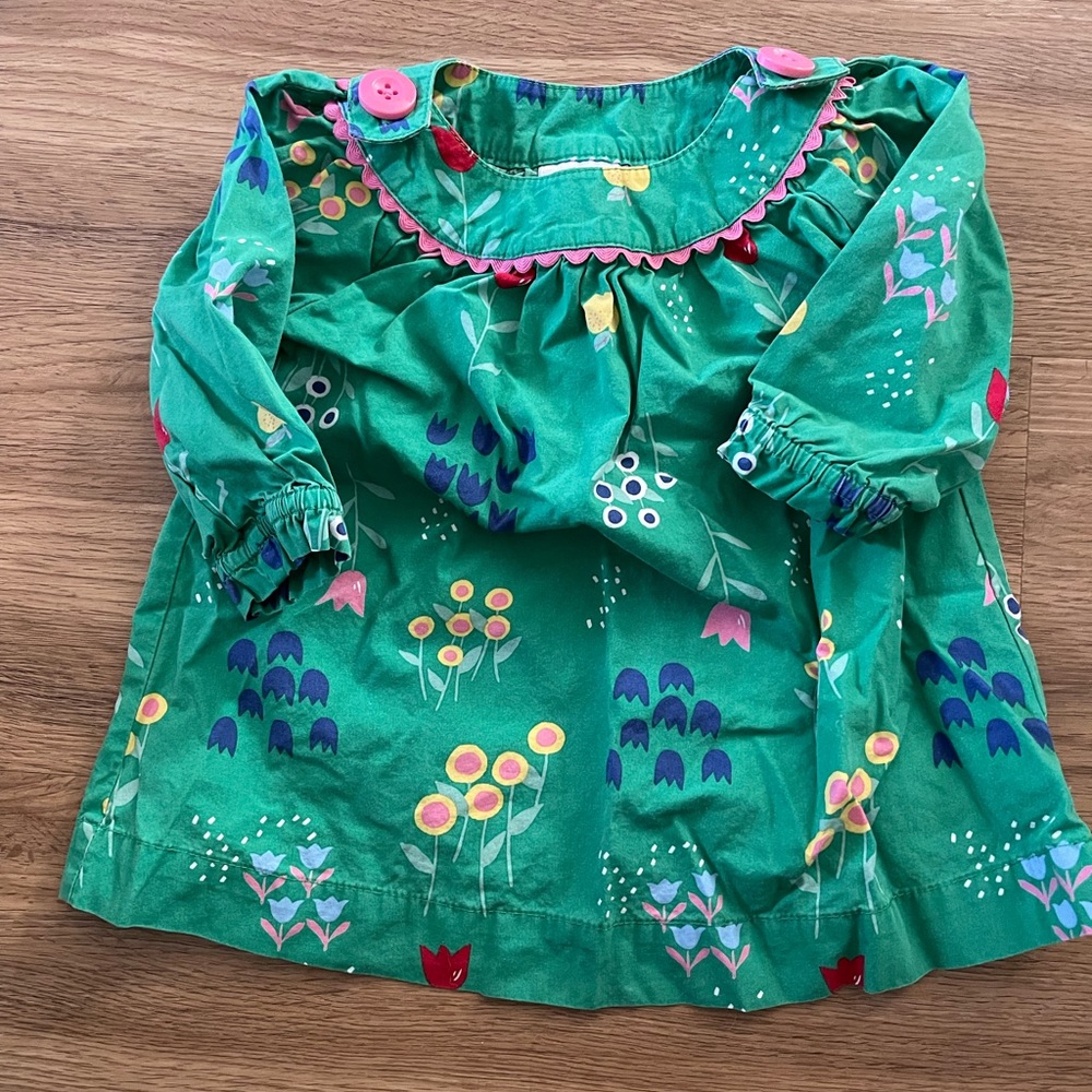 Hanna Andersson Baby Girl Green Floral Dress